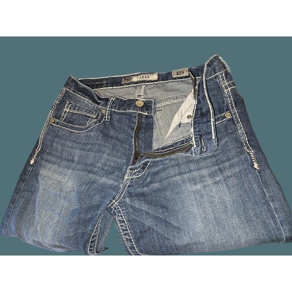 BKE Denim Jake Straight Leg Thick Stitching Western Rodeo Men Jeans 32S (32x29) - Picture 8 of 9